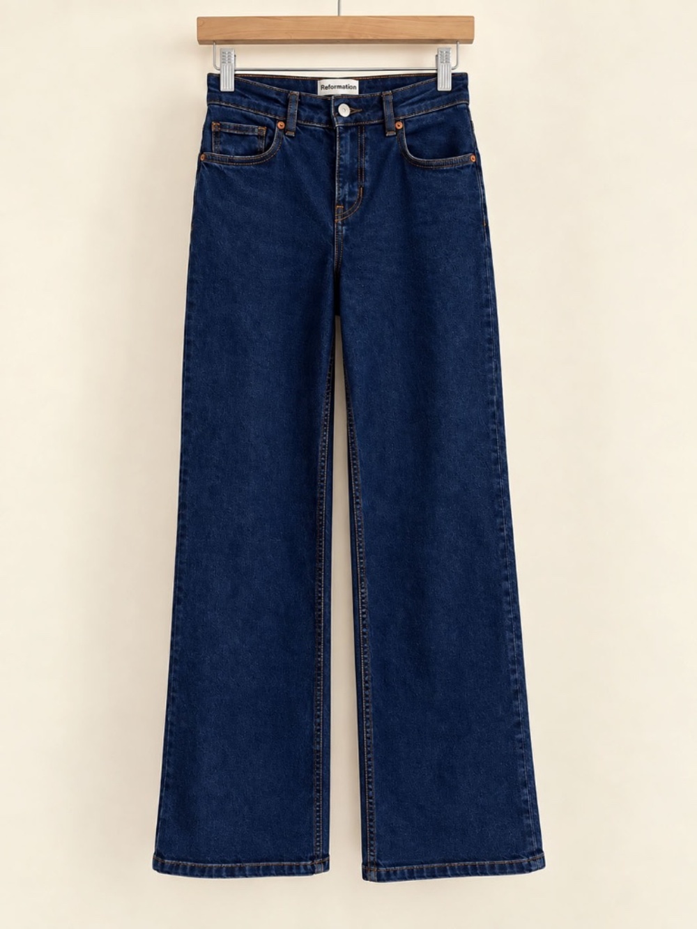 Reformation Great Super Stretch Low-Rise Wide-Leg Jean Reservoir Size 25